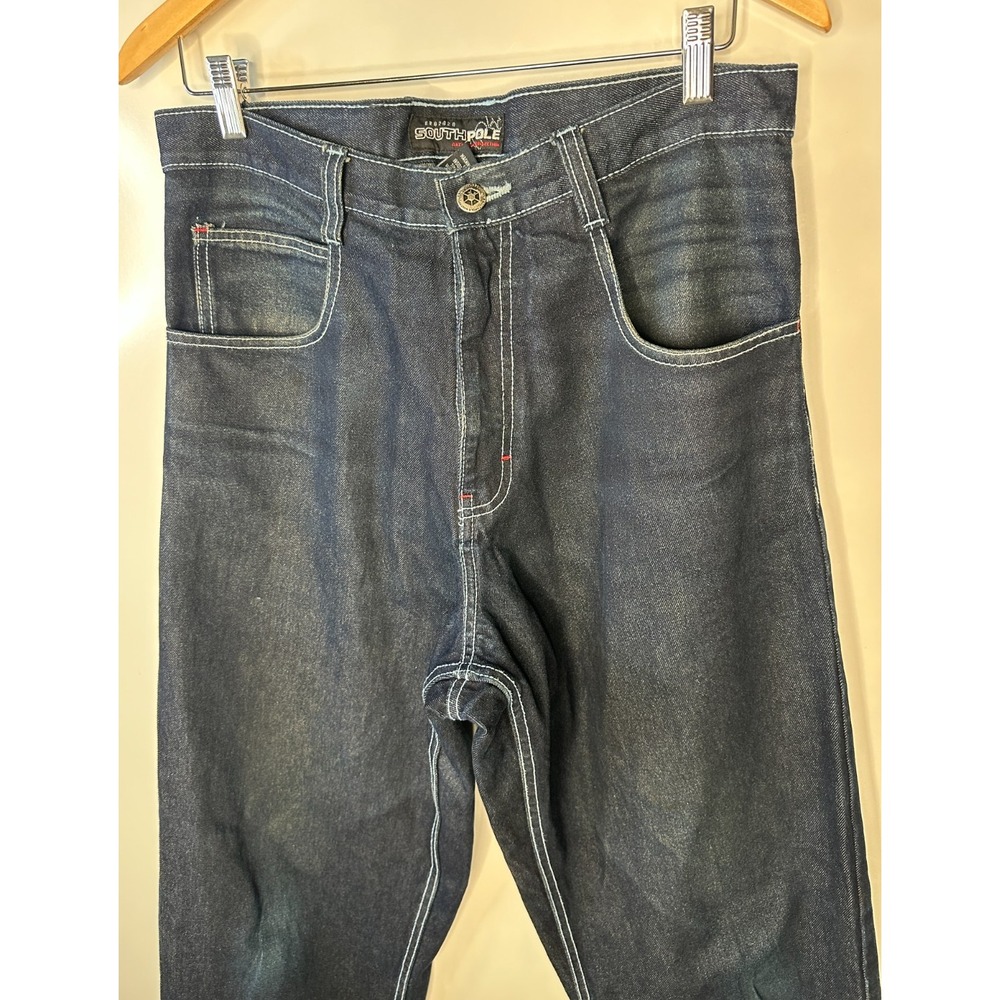 Southpole Authentic Collection Y2K Men's Baggy Wide Leg Jeans Dark Wash 32 x 33 - Picture 3 of 14